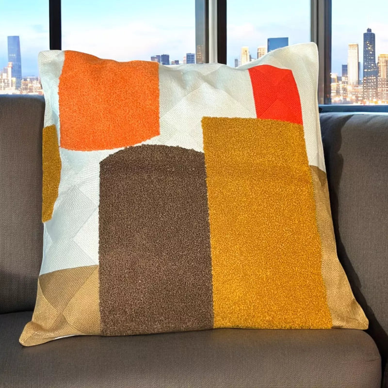 2x Geometric Tufted 3D Cushion Cases 18x18" Modern Nordic Pattern Cushion Covers