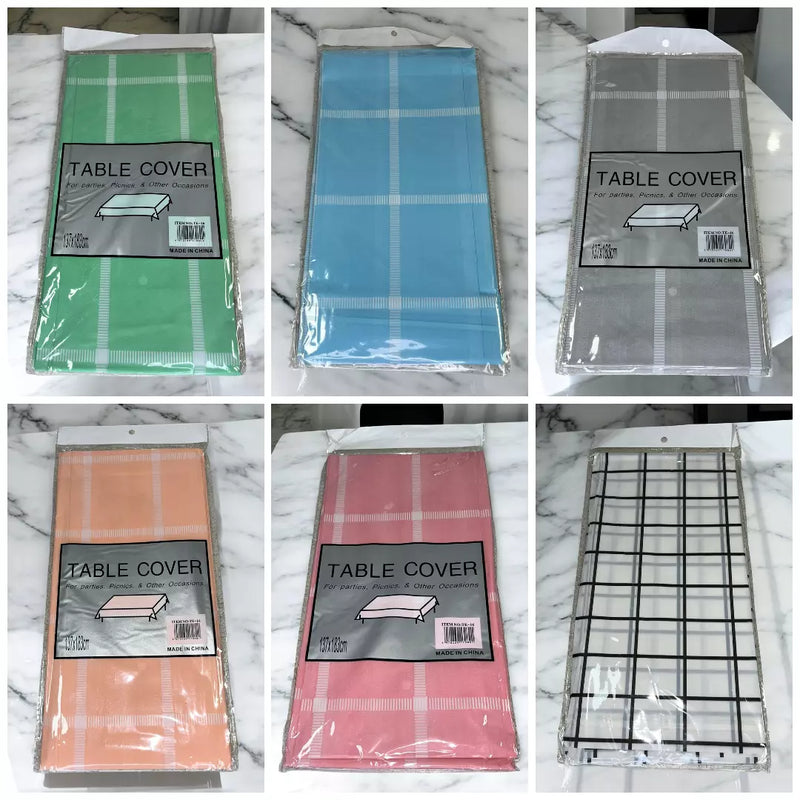 Large Plastic Rectangle Table Cover Cloth Wipe Clean Party Table Cover Tableware