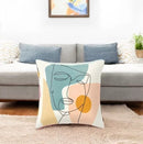 2x Abstract Face Design Cushion Cover 18x18" Cushion Cover
