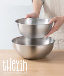 Deep Mixing Bowl Stainless Steel Cooking Baking Salad Serving Bowl Flat Base