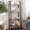 Ladder Shelf 4-Tier Bookcase Storage Unit for Living Room Bedroom Kitchen Vintage Black