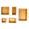 Set of 5 Pieces Bamboo Drawer Organiser Durable Storage Box Set Assorted Sizes