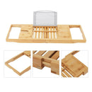 Bath Caddy Tray Bamboo Bathtub Organizer Tablet Holder Adjustable, Suitable for Most UK Baths