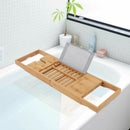 Bath Caddy Tray Bamboo Bathtub Organizer Tablet Holder Adjustable, Suitable for Most UK Baths