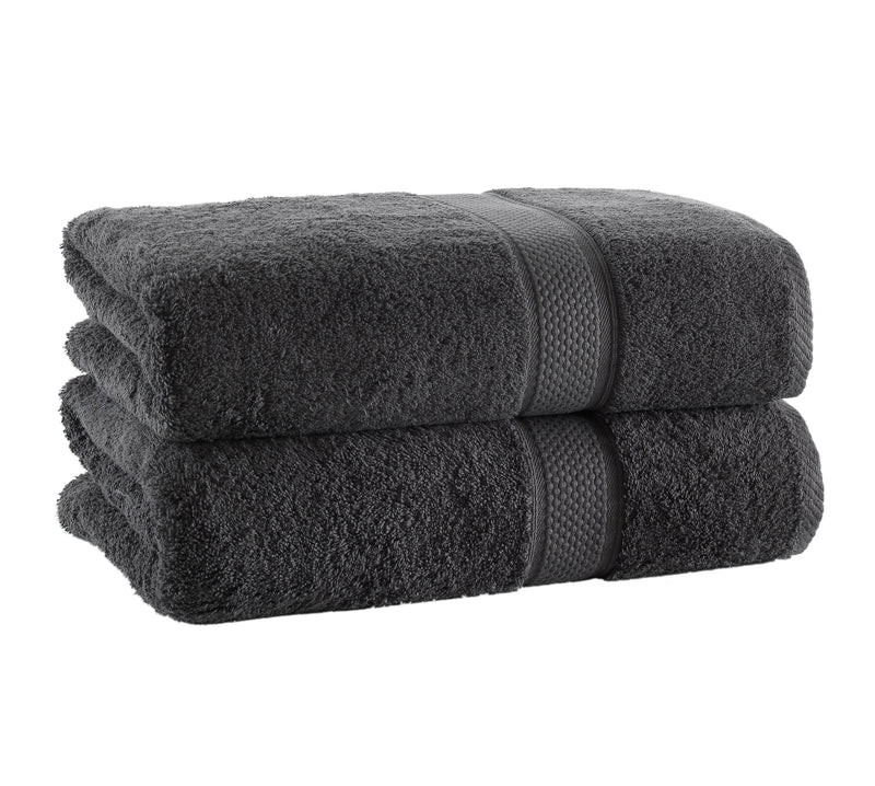 Grey Towels Set of 2 Bath Premium Turkish Cotton Towels