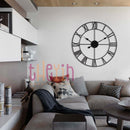 Super Silent Extra Large Roman Numerals Skeleton Wall Clock Big Giant Open Face Round, 60cm/40cm