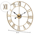 Large Skeleton Metal Roman Big Wall Clock Numerals Giant Open Round Face Bronze Colour