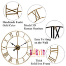 Super Silent Extra Large Roman Numerals Skeleton Wall Clock Big Giant Open Face Round, 60cm/40cm