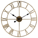 Large Skeleton Metal Roman Big Wall Clock Numerals Giant Open Round Face Bronze Colour