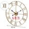 Super Silent Extra Large Roman Numerals Skeleton Wall Clock Big Giant Open Face Round, 60cm/40cm