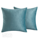 Pack of 2 Velvet Soft Square Throw Pillow Case Cushion Covers Luxury Pillowcases for Sofa Bedroom Livingroom 18x18 Inch 45x45cm