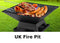 Square Fire Pit BBQ Grill Heater Outdoor Garden Firepit Brazier Patio Outside