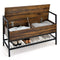 Industrial Shoe Bench with Hidden Compartment for Home Hallway