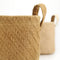 Cotton Jute Storage Baskets Pack of 2 Brown & White with Handles