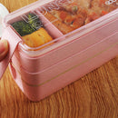 3 Layer Lunch Box Spoon Fork Dinnerware Bento Box Set Food Storage Microwave UK