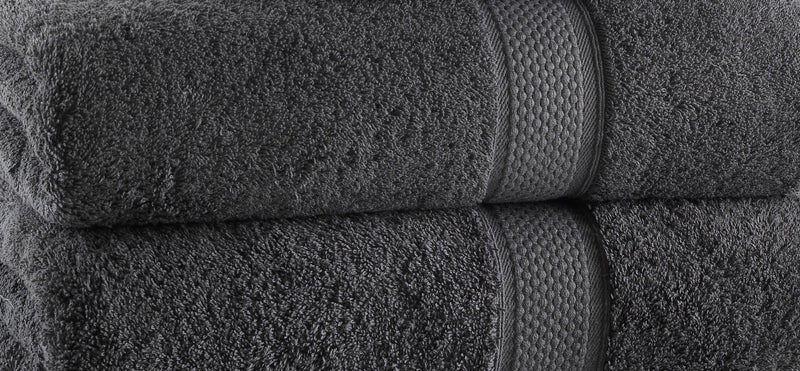 Grey Towels Set of 2 Bath Premium Turkish Cotton Towels