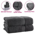 Grey Towels Set of 2 Bath Premium Turkish Cotton Towels