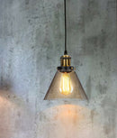 Industrial suspended Ceiling light fitting amber Glass Lamp shade pendant lights