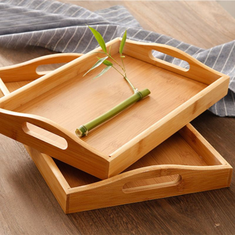 3 Bamboo Serving Trays, Great For Dinner Trays, Tea Tray, Food Tray, Breakfast Tray, Good for Parties or Bed Tray