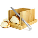 Bamboo Bread Slicer Loaf Cutting Guide Board Adjustable & Foldable