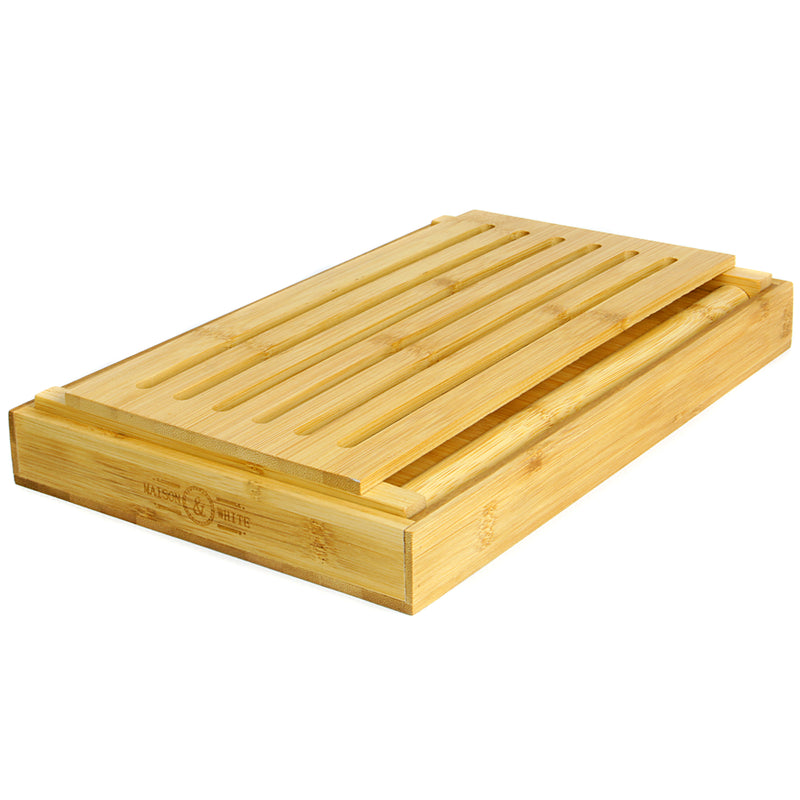 Bamboo Bread Slicer Loaf Cutting Guide Board Adjustable & Foldable