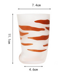 Handmade Cute Cat Paw Cup Matte Glass Mug Children Milk Coffee Drink bottle Foot Cup 300ml, Perfect Gift for Cat Person