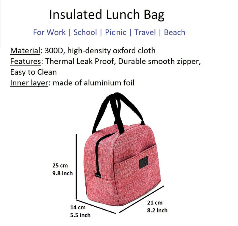 THEYIN Insulated Lunch Bag for Women Men Children Girls Water Resistant Thermal Leak Proof Tote Cooler Bag Box for Work Picnic Travel Beach