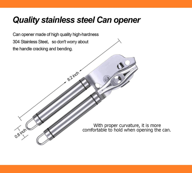 Stainless Steel Can Opener Chrome Bottle Openers Professional Ergonomic Manual Can Opener Kitchen Tools