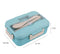 Bento Lunch Box for Adults Men Women Children Lunch Containers of 3 Compartment, wheat lunch box