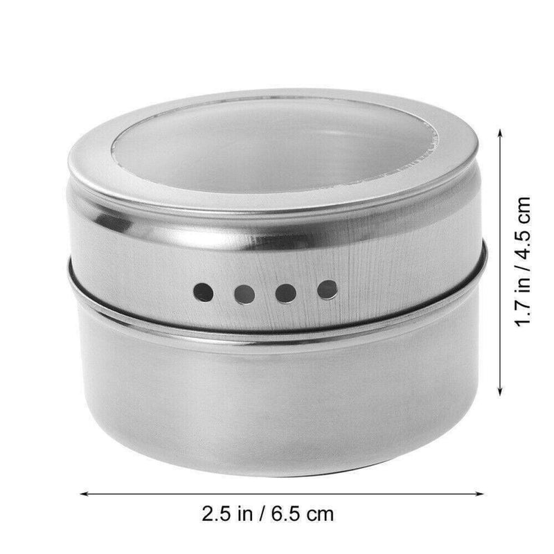 12 Pcs Stainless Steel Magnetic Spice Jar Spice Storage Container Spice Jar Set Pepper Flavoring Spray Tool Kitchen Accessories