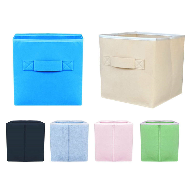 4x Clothes Organizer Foldable Storage Collapsible Folding Box Fabric Cube for Living room, Bedroom, Store room, Playroom, Kids Room