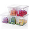 Set of 4 Fridge Organisers Refrigerator Freezer Fridge Food Storage Box Container Space Saving Box Basket With Lids Handle