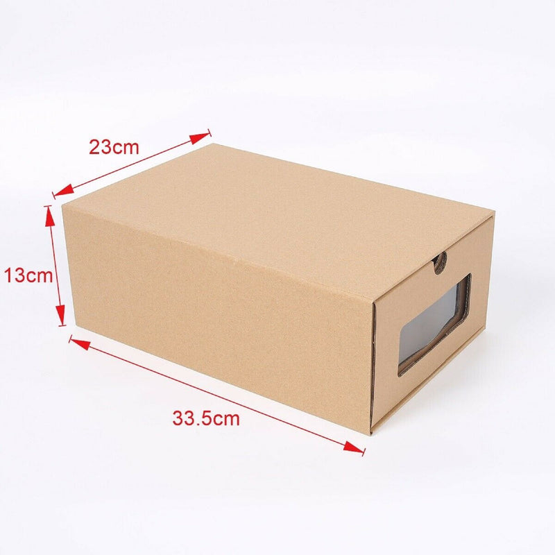 33*23*13cm Foldable Shoe Boxes Clear Shoes Storage Box Plastic