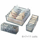 Underwear Storage Boxes 3 Underwear Dividers for Drawers Organizer Foldable Closet Storage Compartment Box for Clothes Socks Underwear, Grey