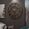 Large Skeleton Metal Roman Big Wall Clock Numerals Giant Open Round Face Bronze Colour